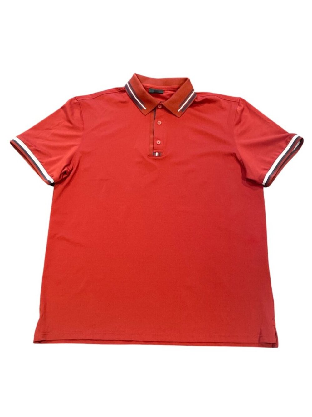 AG Green Label Polo Shirt Sz M Red Pique Performance Lightweight Preppy Casual